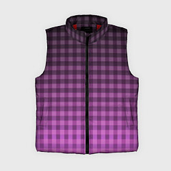 Женский жилет Фиолетово-розовый клетчатый градиент
