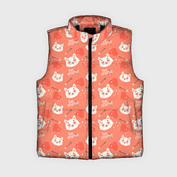 Женский жилет Паттерн кот на персиковом фоне