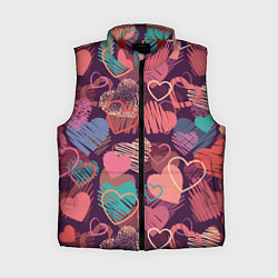 Женский жилет Узор из разных сердец