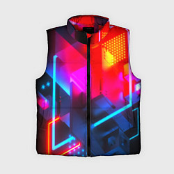 Женский жилет Neon stripes color, цвет: 3D-красный
