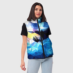 Женский жилет Polygon blue abstract collection, цвет: 3D-светло-серый — фото 2
