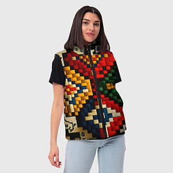 Женский жилет Русский узор крестиком, цвет: 3D-красный — фото 2