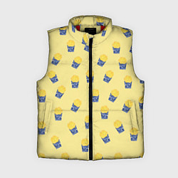 Женский жилет Картофель фри - паттерн: желтый, цвет: 3D-красный