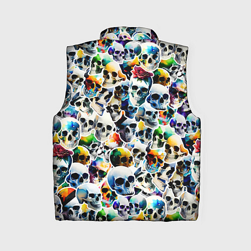 Женский жилет Акварельные черепа / 3D-Красный – фото 2