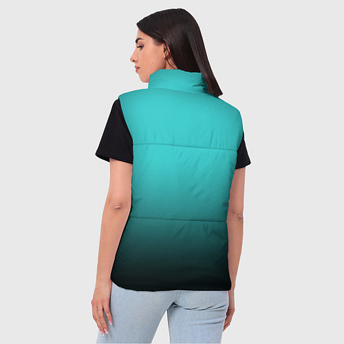 Женский жилет Силуэт лисы на градиентном фоне / 3D-Светло-серый – фото 4