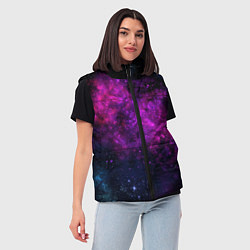 Женский жилет Neon pink nebula, цвет: 3D-светло-серый — фото 2