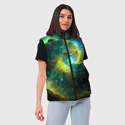 Женский жилет Небула в космосе в зеленых тонах - нейронная сеть, цвет: 3D-красный — фото 2