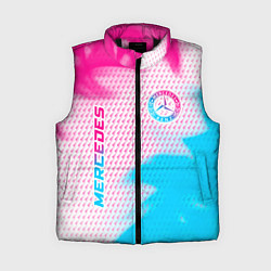Женский жилет Mercedes neon gradient style: надпись, символ