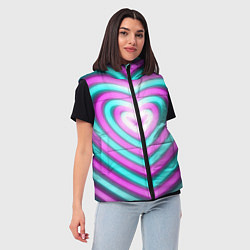 Женский жилет Неоновые сердца, цвет: 3D-черный — фото 2
