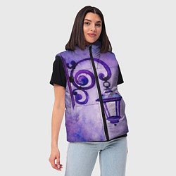 Женский жилет Уличный фиолетовый фонарь, цвет: 3D-красный — фото 2