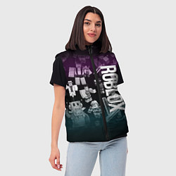 Женский жилет Роблокс персонажи под градиентом, цвет: 3D-черный — фото 2