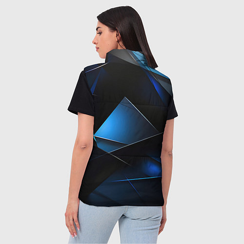 Женский жилет Blue black texture / 3D-Светло-серый – фото 4