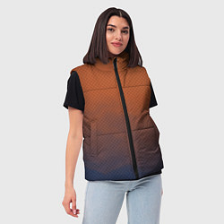 Женский жилет Оранжево-синий дым - Хуф и Ся, цвет: 3D-черный — фото 2