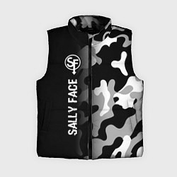 Женский жилет Sally Face glitch на темном фоне: по-вертикали, цвет: 3D-черный