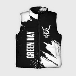 Женский жилет Green Day и рок символ на темном фоне, цвет: 3D-черный