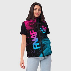 Женский жилет FNAF - neon gradient: надпись, символ, цвет: 3D-черный — фото 2