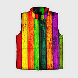 Женский жилет Цветной забор, цвет: 3D-красный