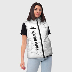 Женский жилет Papa Roach glitch на светлом фоне: по-вертикали, цвет: 3D-черный — фото 2