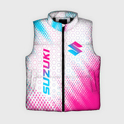 Женский жилет Suzuki neon gradient style: надпись, символ, цвет: 3D-черный