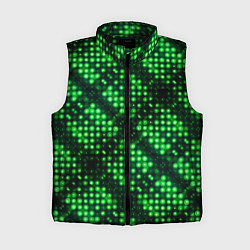 Женский жилет Яркие зеленые точки, цвет: 3D-черный