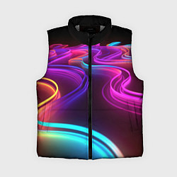 Женский жилет Неоновые волны, цвет: 3D-светло-серый