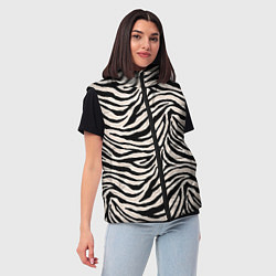 Женский жилет Полосатая шкура зебры, белого тигра, цвет: 3D-светло-серый — фото 2