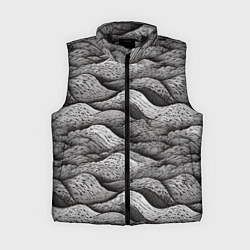 Женский жилет Черные и белые волны, цвет: 3D-черный