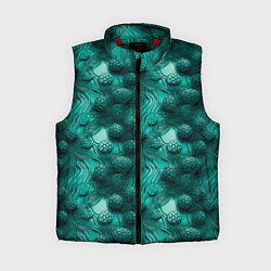 Женский жилет Абстрактные зеленые шишки, цвет: 3D-красный