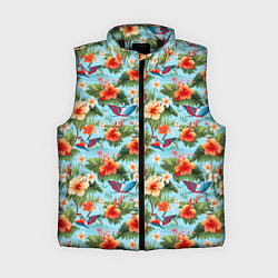 Женский жилет Разные гавайские цветочки