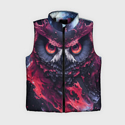 Женский жилет Сова взгляд краска, цвет: 3D-черный