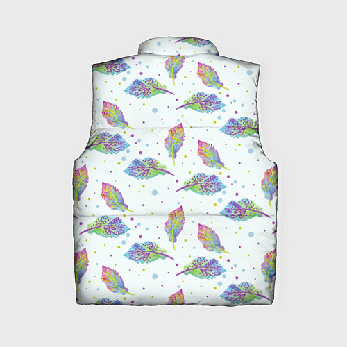 Женский жилет Цветные листочки / 3D-Красный – фото 2