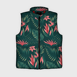 Женский жилет Красные цветы папоротника