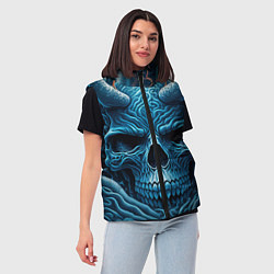 Женский жилет Череп на дне морской пучины, цвет: 3D-черный — фото 2