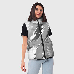 Женский жилет Черно-белая абстрактная картина, цвет: 3D-красный — фото 2