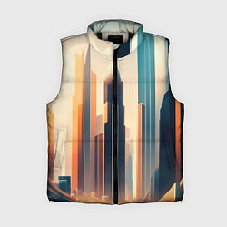 Женский жилет Небоскребы, цвет: 3D-черный