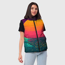 Женский жилет Синтовый закат, цвет: 3D-черный — фото 2