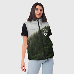 Женский жилет Я из Сибири на фоне леса, цвет: 3D-светло-серый — фото 2