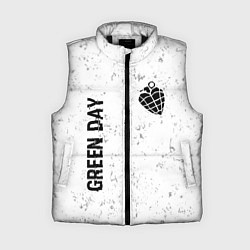 Женский жилет Green Day glitch на светлом фоне: надпись, символ, цвет: 3D-черный