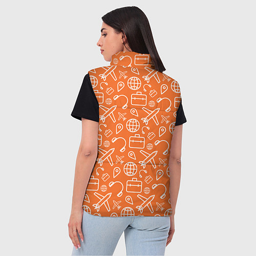 Женский жилет Оранжевое путешествие / 3D-Светло-серый – фото 4