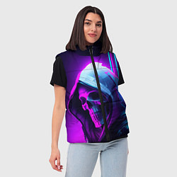 Женский жилет Череп в неоновом свете, цвет: 3D-красный — фото 2