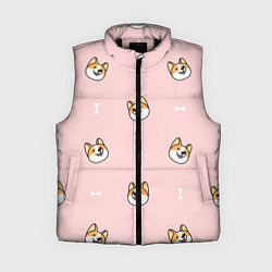 Женский жилет Pink corgi, цвет: 3D-черный