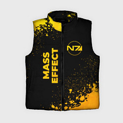 Женский жилет Mass Effect - gold gradient: надпись, символ, цвет: 3D-черный