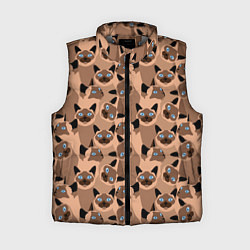 Женский жилет Сиамские кошки с голубыми глазами, цвет: 3D-светло-серый