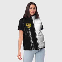 Женский жилет Велосипедист из России и герб РФ: по-вертикали, цвет: 3D-черный — фото 2