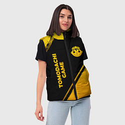 Женский жилет Tomodachi Game - gold gradient: надпись, символ, цвет: 3D-черный — фото 2