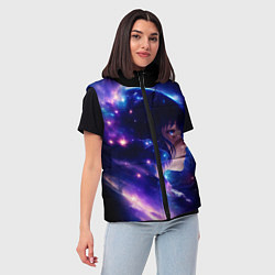 Женский жилет Космическая женщина, цвет: 3D-черный — фото 2