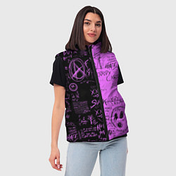 Женский жилет Dead inside purple black, цвет: 3D-светло-серый — фото 2