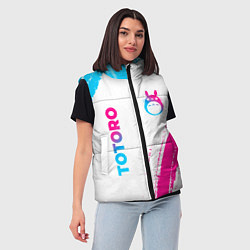 Женский жилет Totoro neon gradient style: надпись, символ, цвет: 3D-черный — фото 2