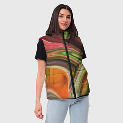 Женский жилет Waves colors, цвет: 3D-красный — фото 2