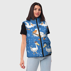 Женский жилет Белые гуси и утки, цвет: 3D-красный — фото 2